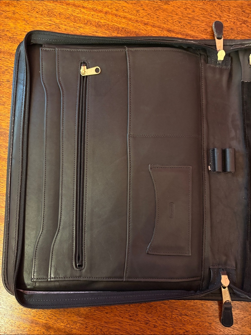Coach Black Leather Zippered Tablet Portfolio Case - Picture 4 of 7